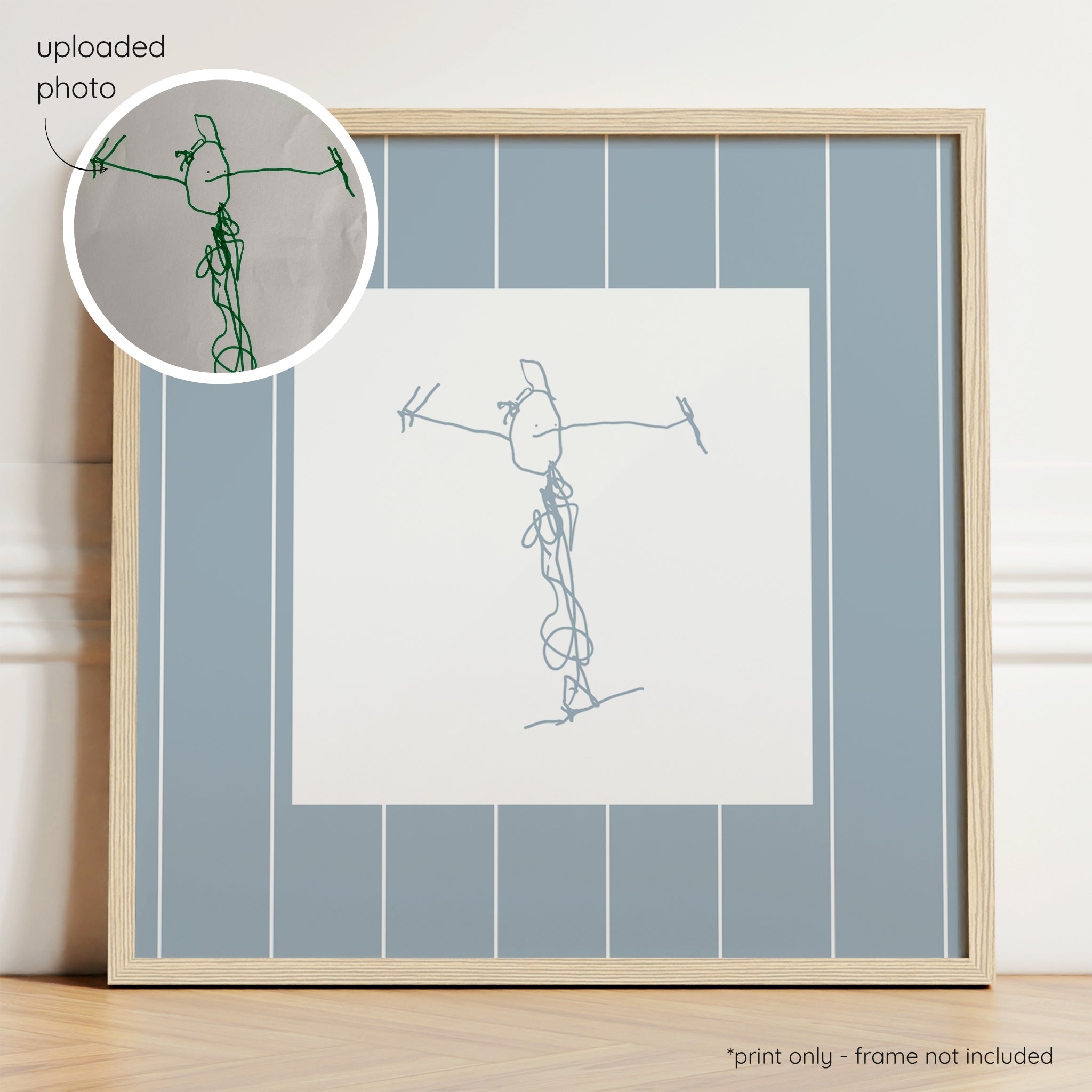 Sketchy Pin Stripes - Ocean & Foam