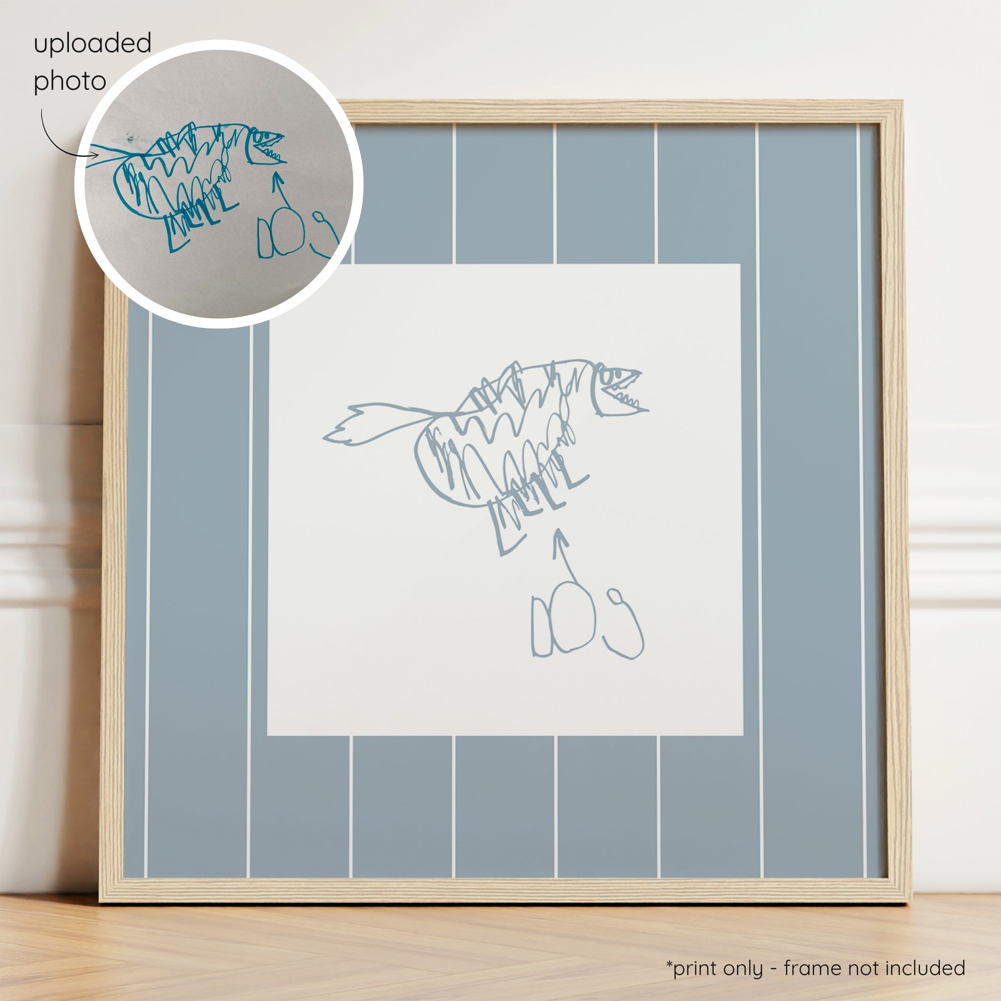 Sketchy Pin Stripes - Ocean & Foam